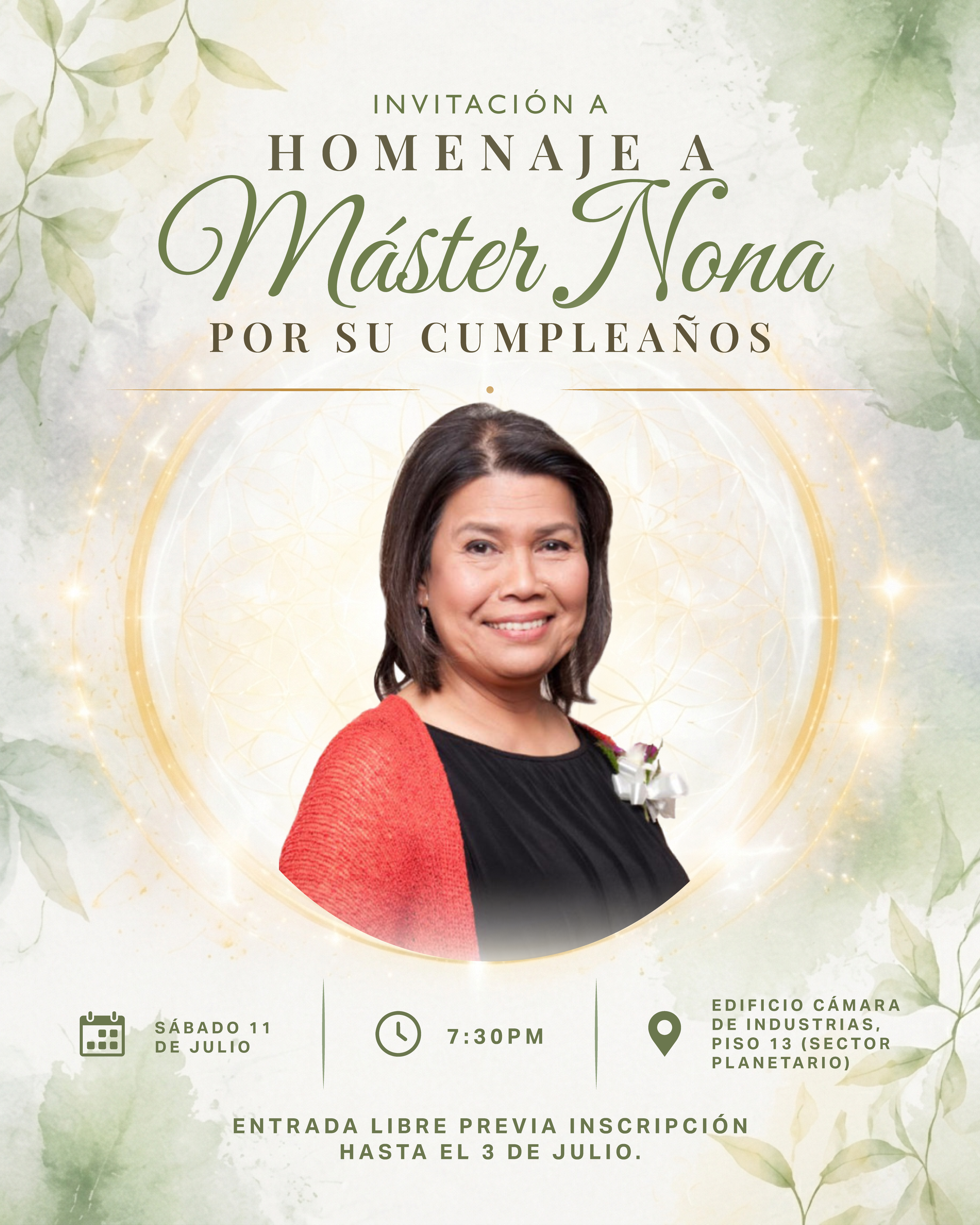 Homenaje a Máster Nona por su Cumpleaños — Sábado 11 de Julio · 7:30 PM
